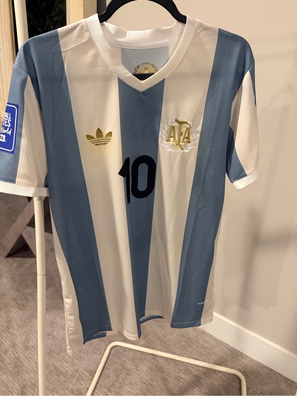 Messi Argentina 50th anniversary soccer jersey
